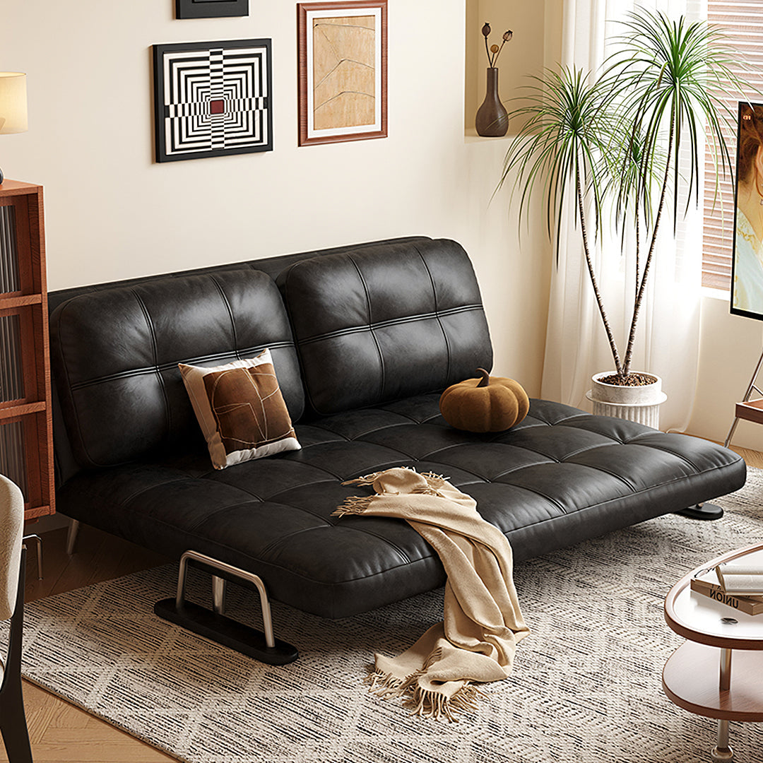 Riley Single Sofa Bed and Two Seater Sofa Bed Black or Brown Faux Leather