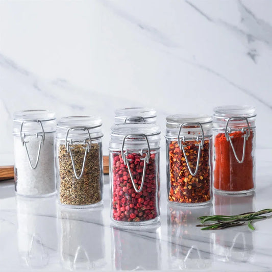 Argon Tableware - Glass Storage Jars with Labels - 70ml Sealed