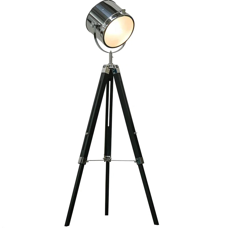 Statement Tripod Floor Lamp Industrial Design Argent 110cm