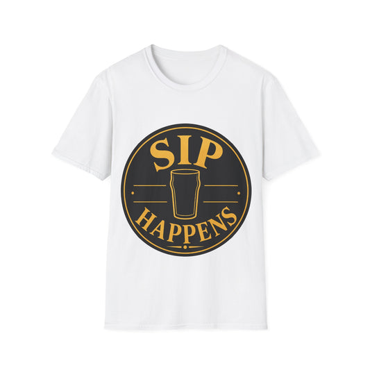 "Sip Happens" T-shirt Drinking Pun Funny Drinking Shirt for Beer Lovers