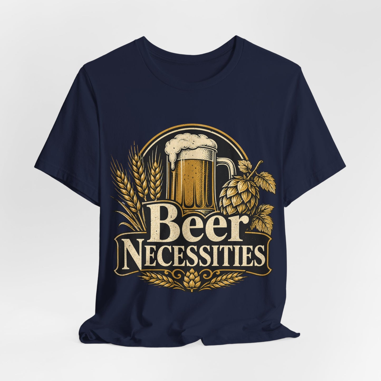 "Beer Necessities" T-Shirt — Vintage Beer Graphic Tee for Brewers & Beer Lovers