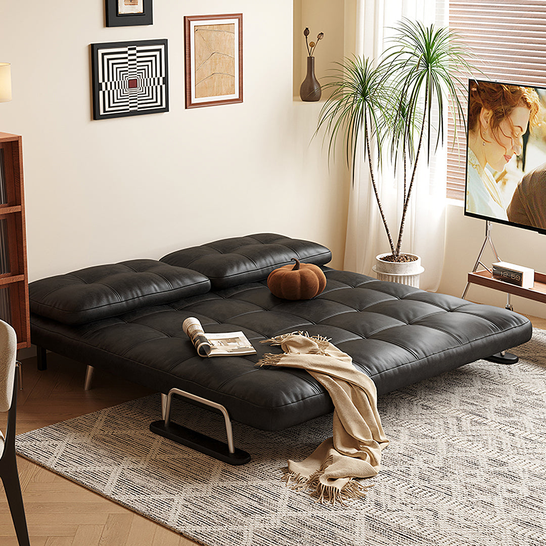 Riley Single Sofa Bed and Two Seater Sofa Bed Black or Brown Faux Leather