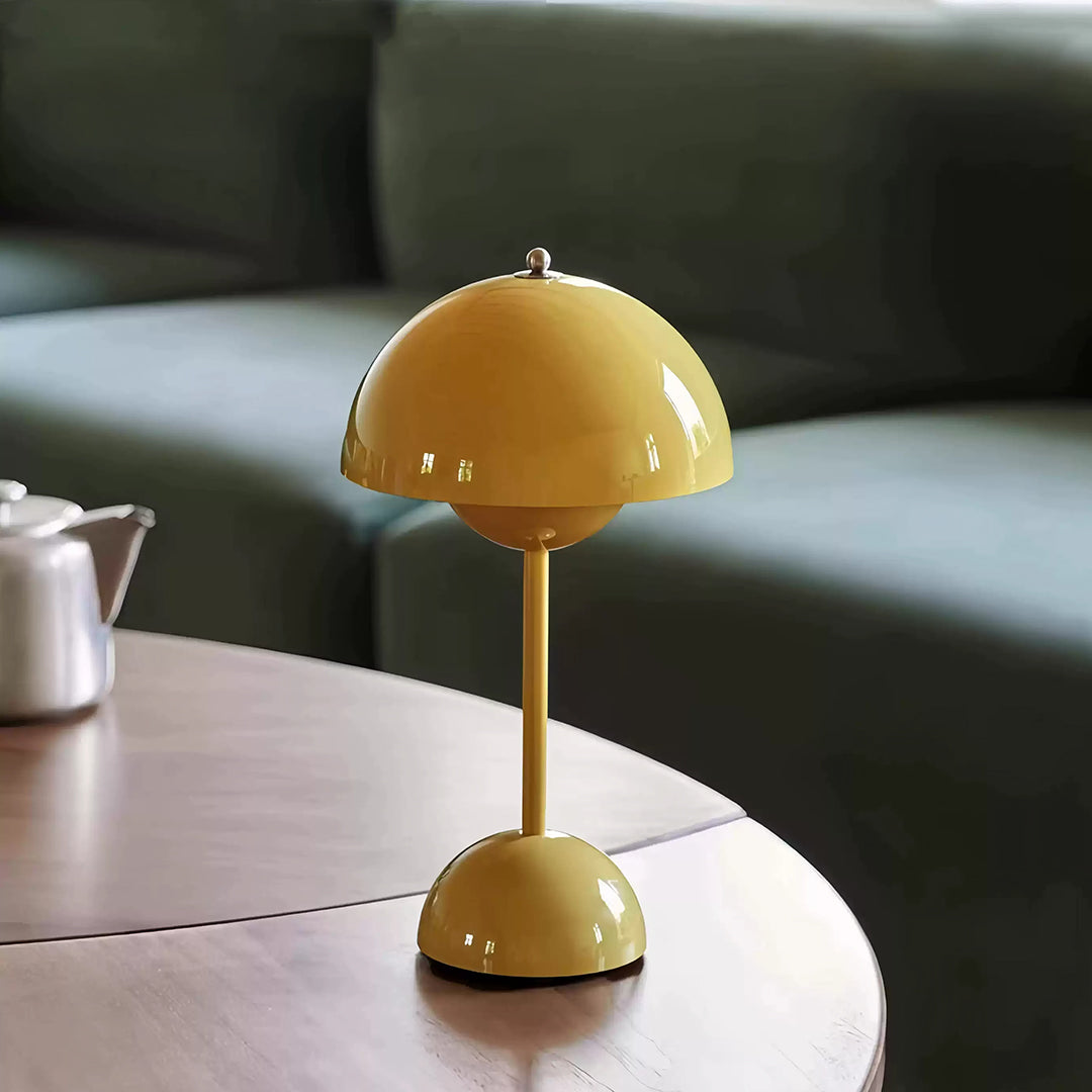Yellow table lamp on a wooden surface | Extraordinary Emporium UK