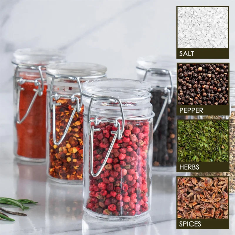 Argon Tableware - Glass Storage Jars with Labels - 70ml Sealed