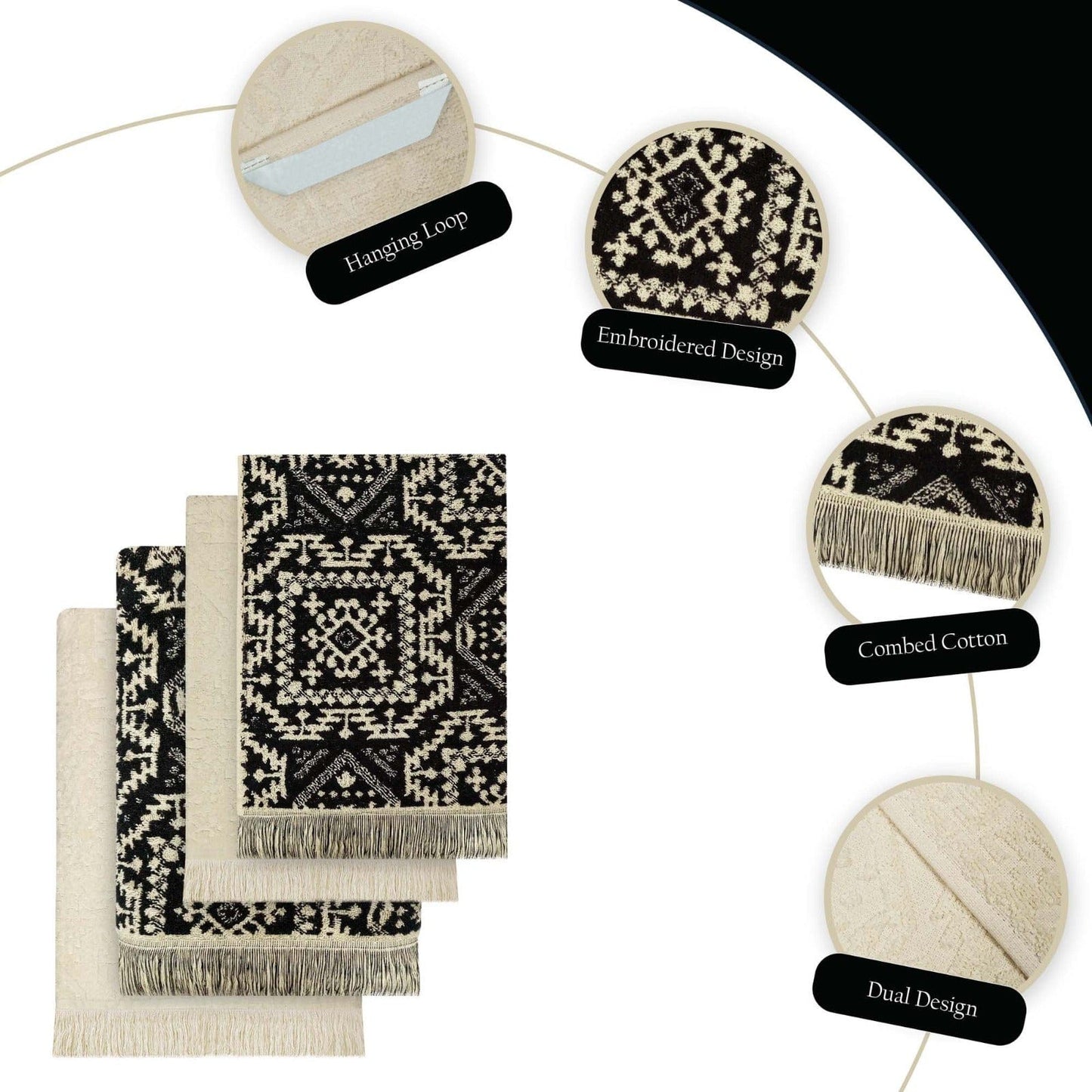 Luxury Moroccan Had & Bath Towel Set | 100% Cotton Quick Drying