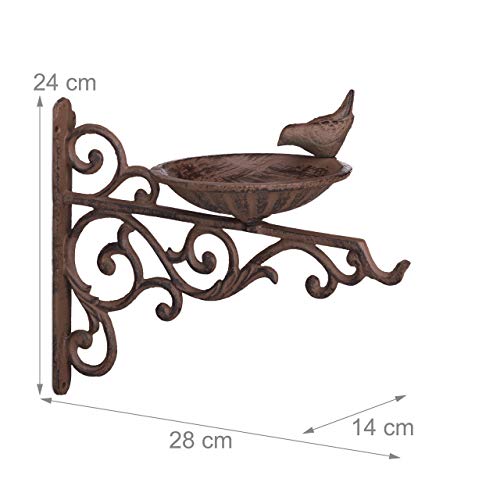 Bird Bath | Cast Iron Wall-Mount Weatherproof