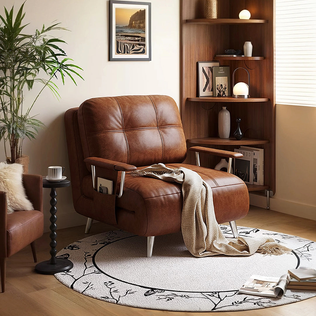 Riley Single Sofa Bed and Two Seater Sofa Bed Black or Brown Faux Leather