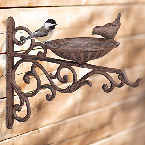 Bird Bath | Cast Iron Wall-Mount Weatherproof
