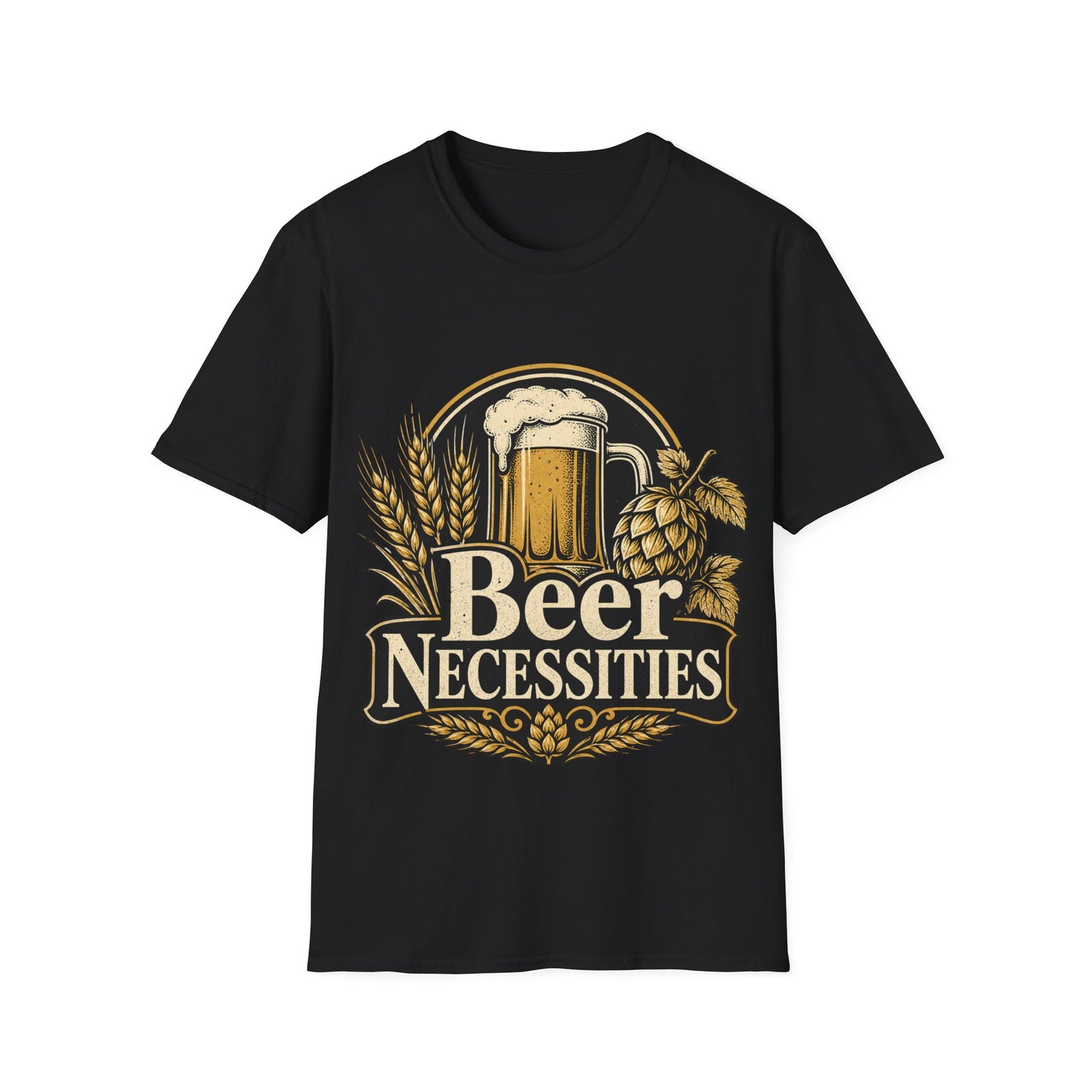 "Beer Necessities " Novelty T-Shirt — Vintage Beer Graphic Tee for Brewers & Beer Lovers