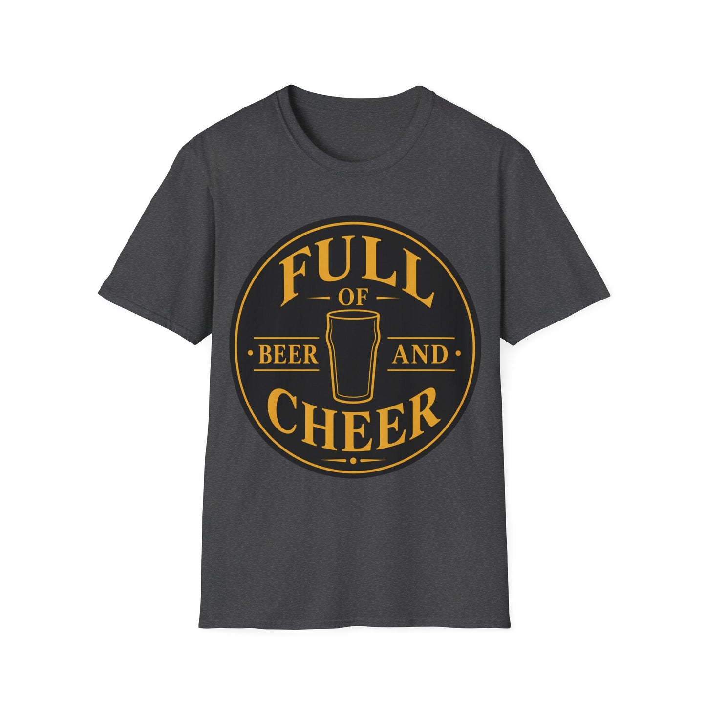 "Full of Beer and Cheer"  T-shirt for Beer Lovers Vintage Pub Tee