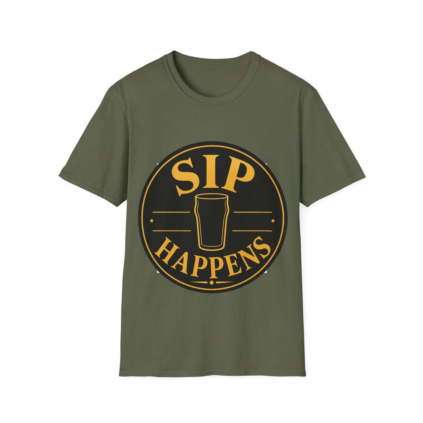 "Sip Happens" T-shirt Drinking Pun Funny Drinking Shirt for Beer Lovers