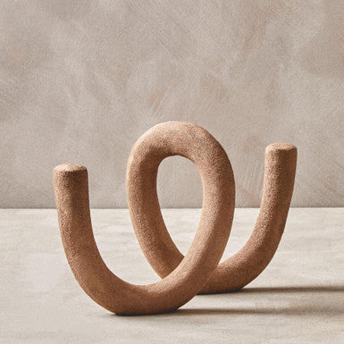 Dunas Large Textured Beige Loop Sculpture