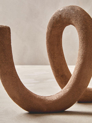 Dunas Large Textured Beige Loop Sculpture