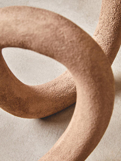 Dunas Large Textured Beige Loop Sculpture
