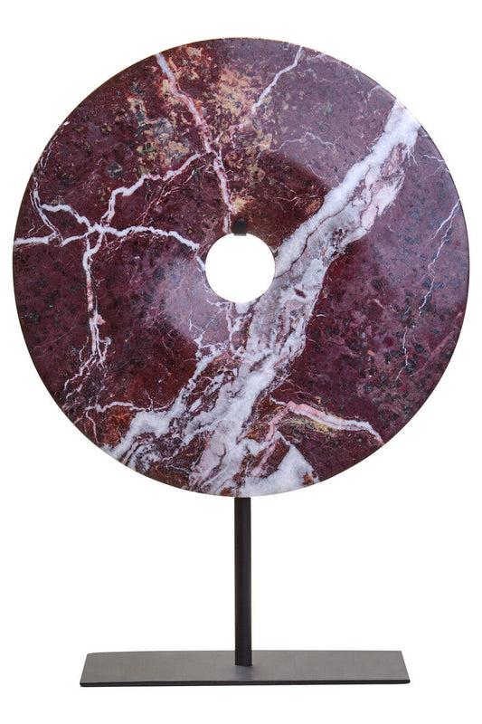 Salmo Medium Red Marble Round Dia 25cm Disc Sculpture