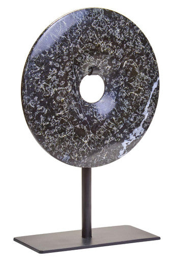 Salmo Extra Small Black Marble Round Dia 15cm Disc Sculpture