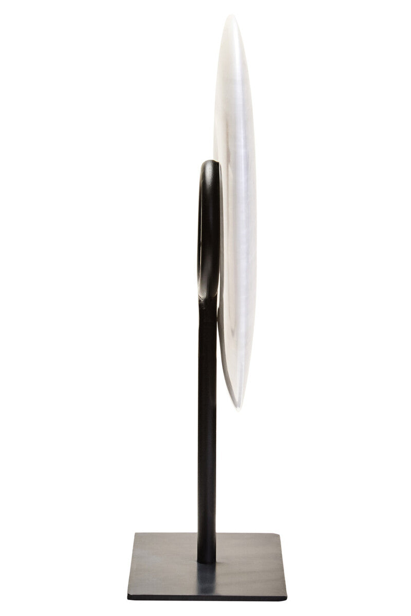 Zoro Small Round Dia 20cm Grey Marble Disc Sculpture