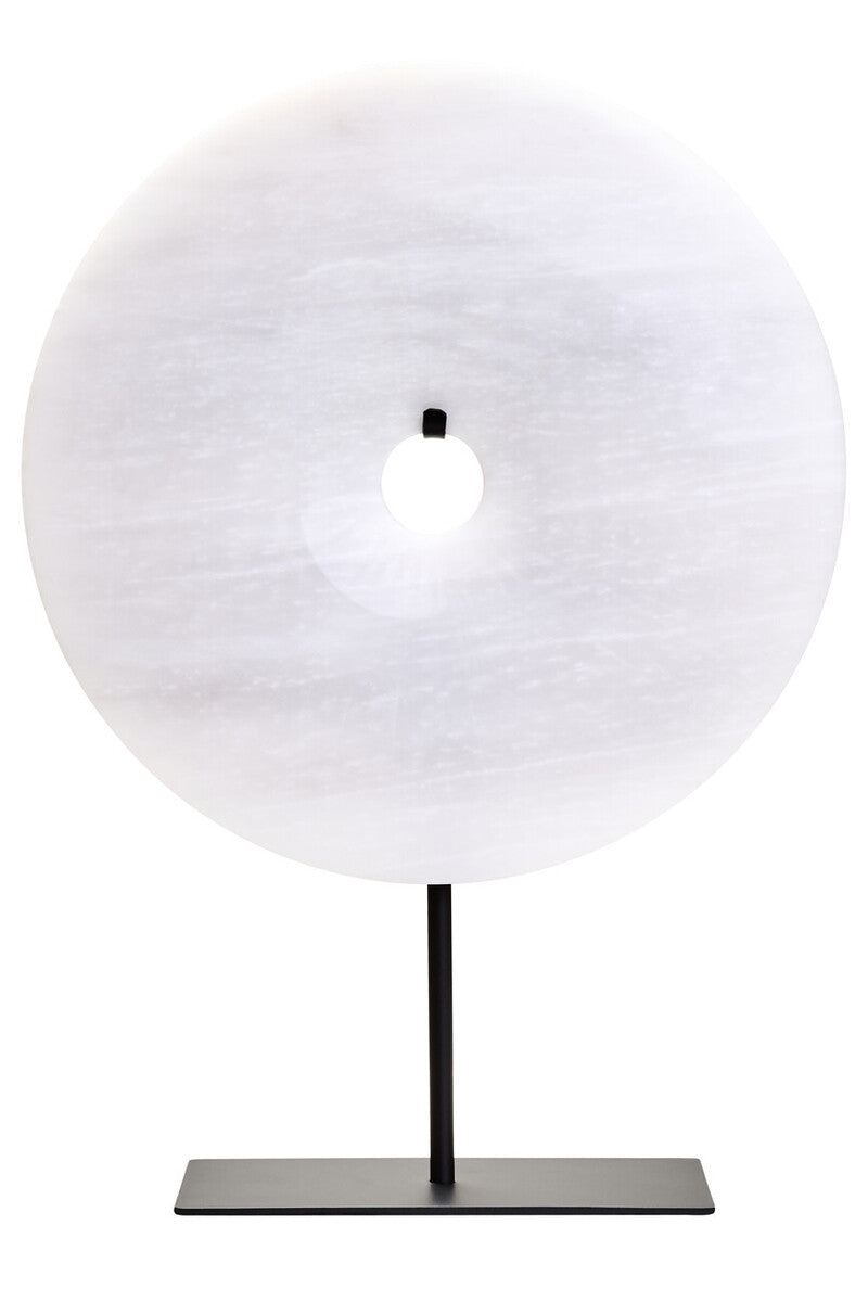 Zoro Medium Round Dia 25cm Grey Marble Disc Sculpture