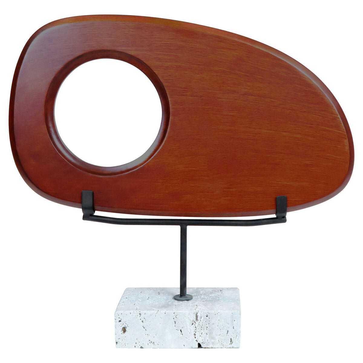 Extraordinary Emporium artisan Wooden sculpture with a circular cutout on a white background