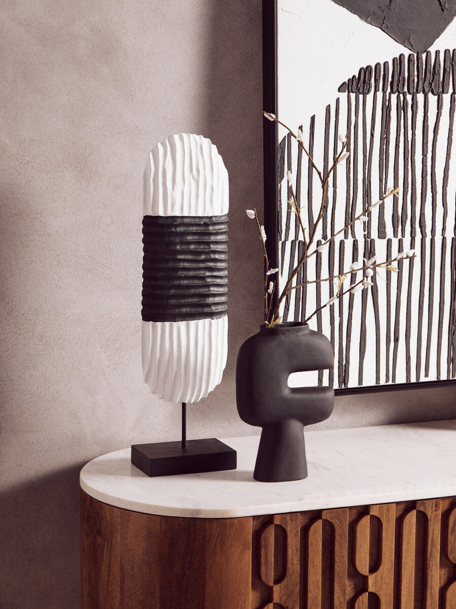 Astratto Black and White Abstract Hand Painted Wall Art