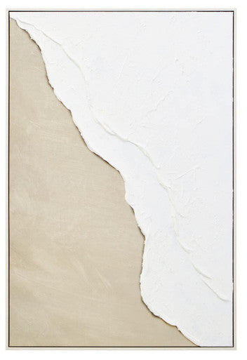 Wall Art Astratto Canvas Natural And White | Textured Plaster