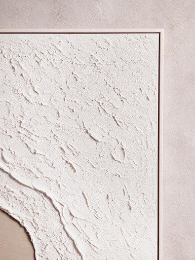 Wall Art Astratto Canvas Natural And White | Textured Plaster