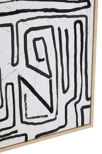 Astratto Abstract Black and Cream Textured Wall Art