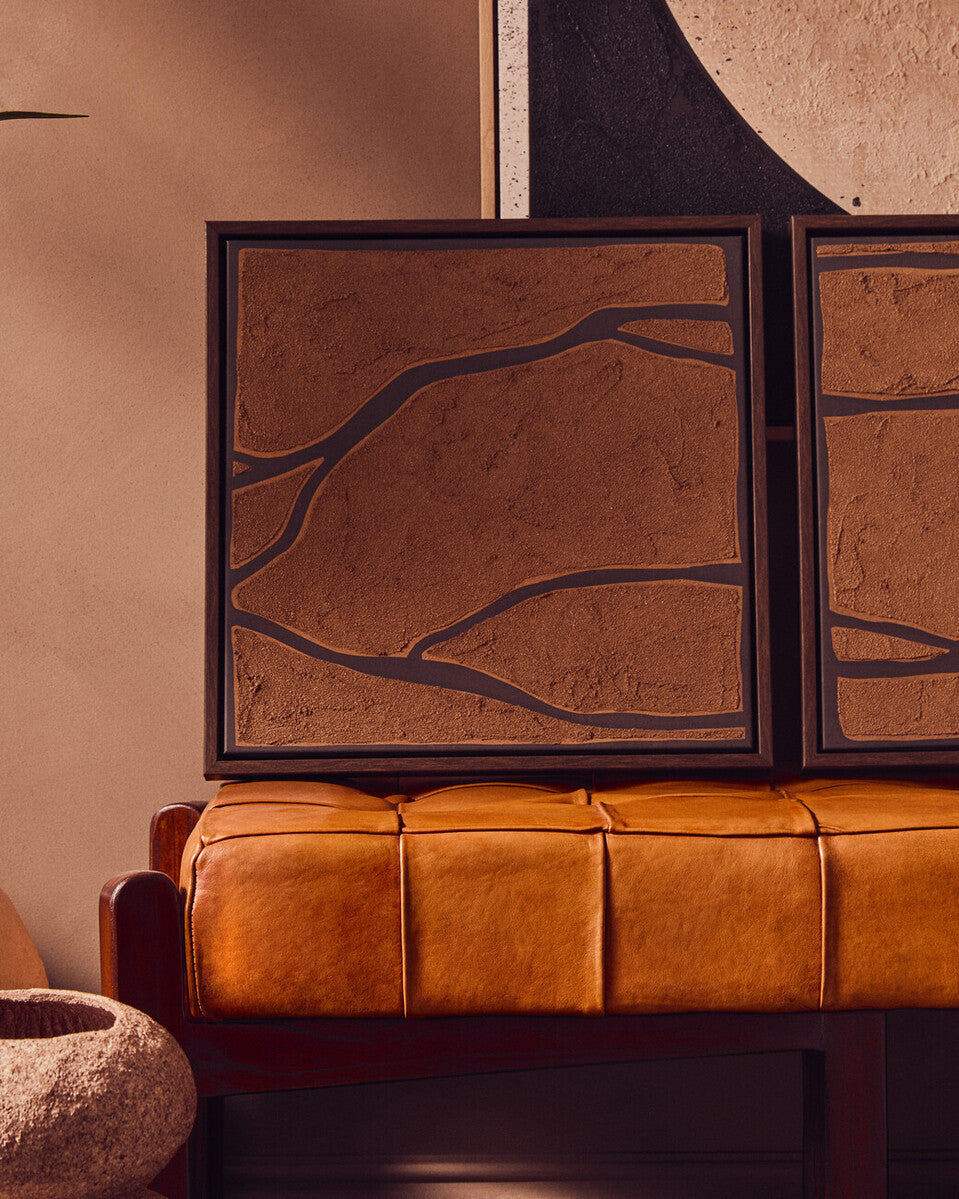 Astratto Set Of 2 Brown and Black Textured Wall Art