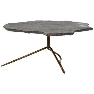 Coffee Table | Rany Grey Stone Top | Antique Brass Finish