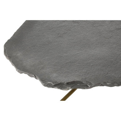 Coffee Table | Rany Grey Stone Top | Antique Brass Finish