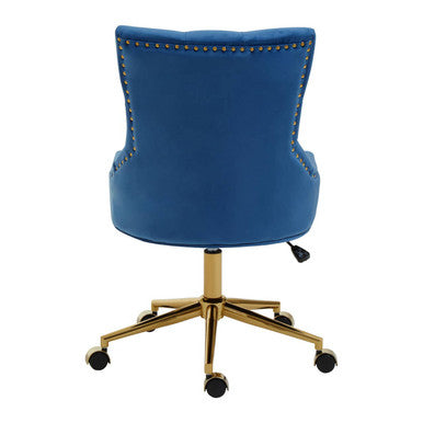 Anita Blue Velvet and Gold Home Office Gaming Chair Shop Online UK