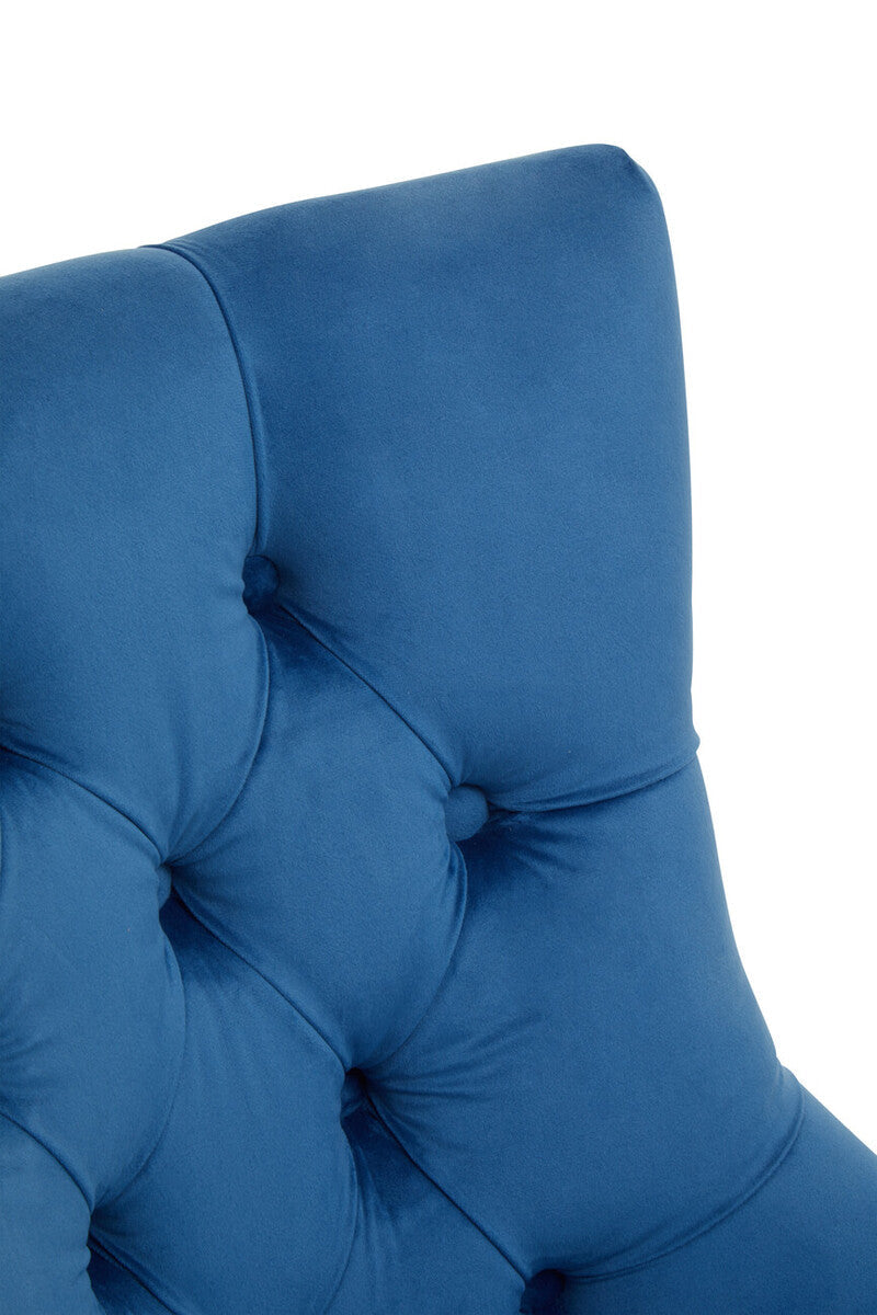 Anita Blue Velvet and Gold Home Office Gaming Chair Shop Online UK