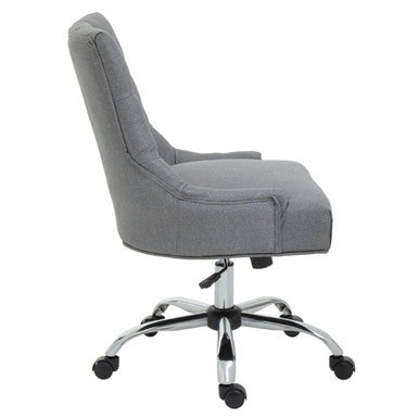 Anita Home Office Gaming Swivel Chair Grey Fabric and Chrome Base