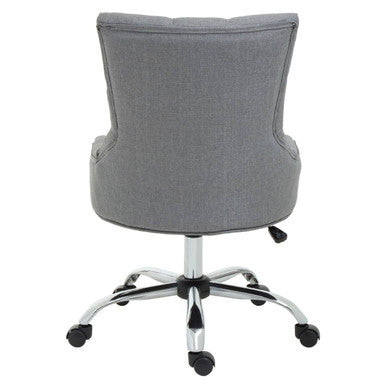 Anita Home Office Gaming Swivel Chair Grey Fabric and Chrome Base