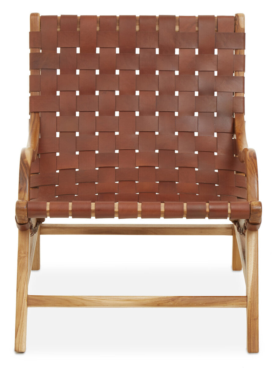 Kendari Brown Woven Leather Chair | Statement Piece