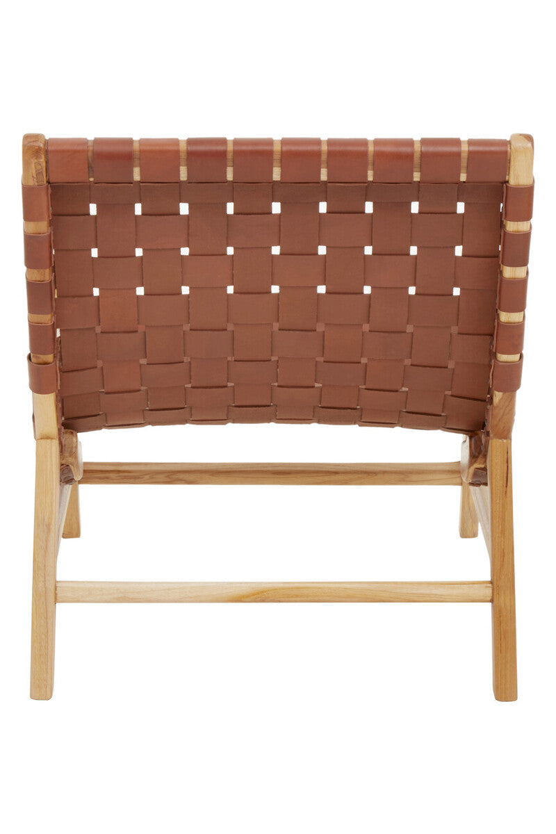 Kendari Brown Woven Leather Chair | Statement Piece