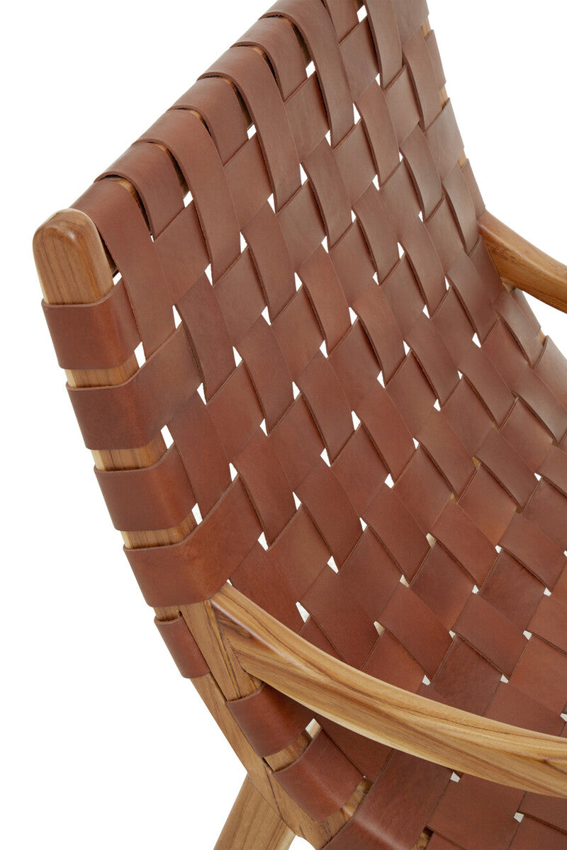 Kendari Brown Woven Leather Chair | Statement Piece