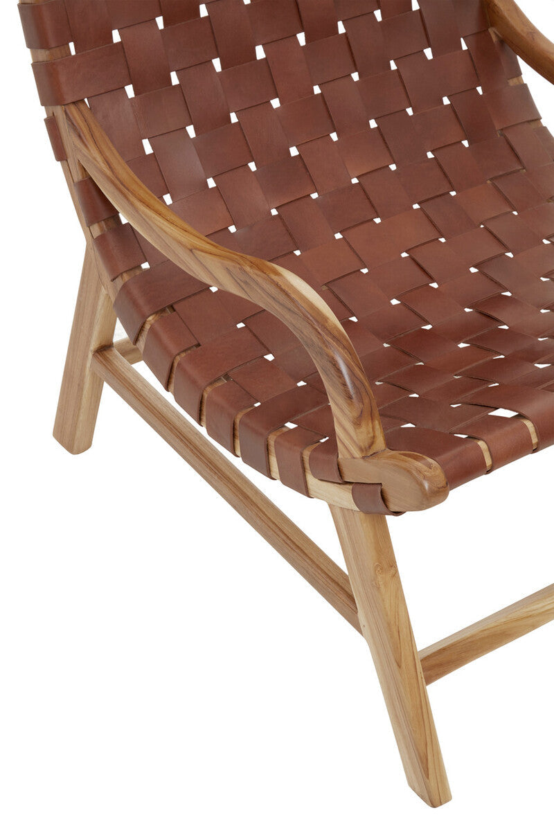 Kendari Brown Woven Leather Chair | Statement Piece
