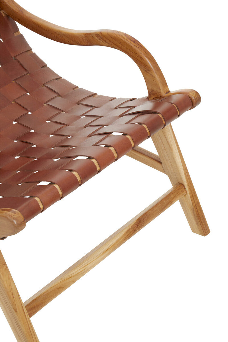 Kendari Brown Woven Leather Chair | Statement Piece