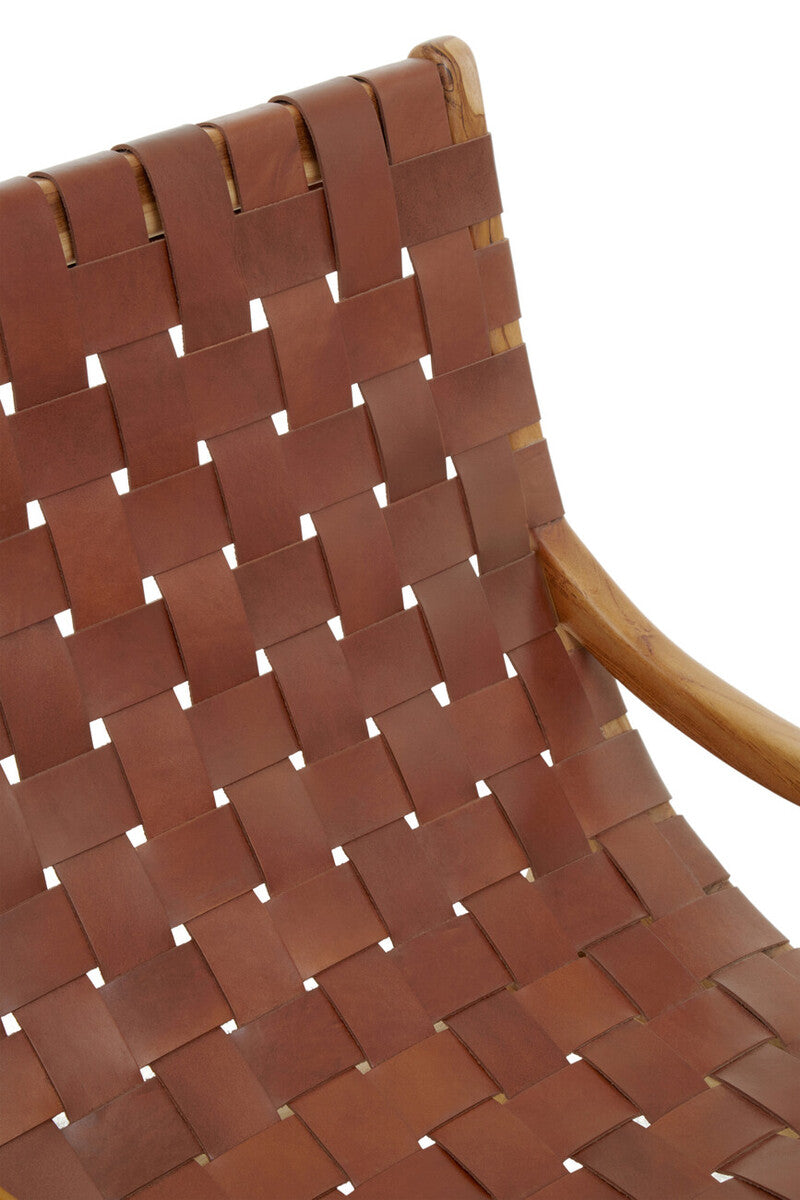 Kendari Brown Woven Leather Chair | Statement Piece