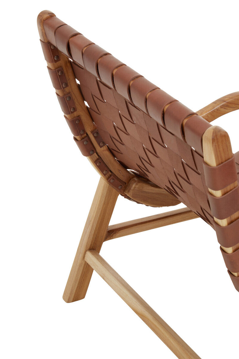 Kendari Brown Woven Leather Chair | Statement Piece