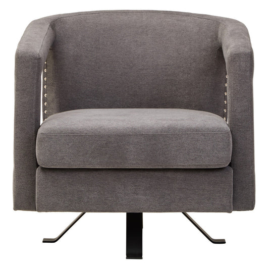 Hestia Ash Grey Velvet Swivel Chair| 360 Degree Swivel