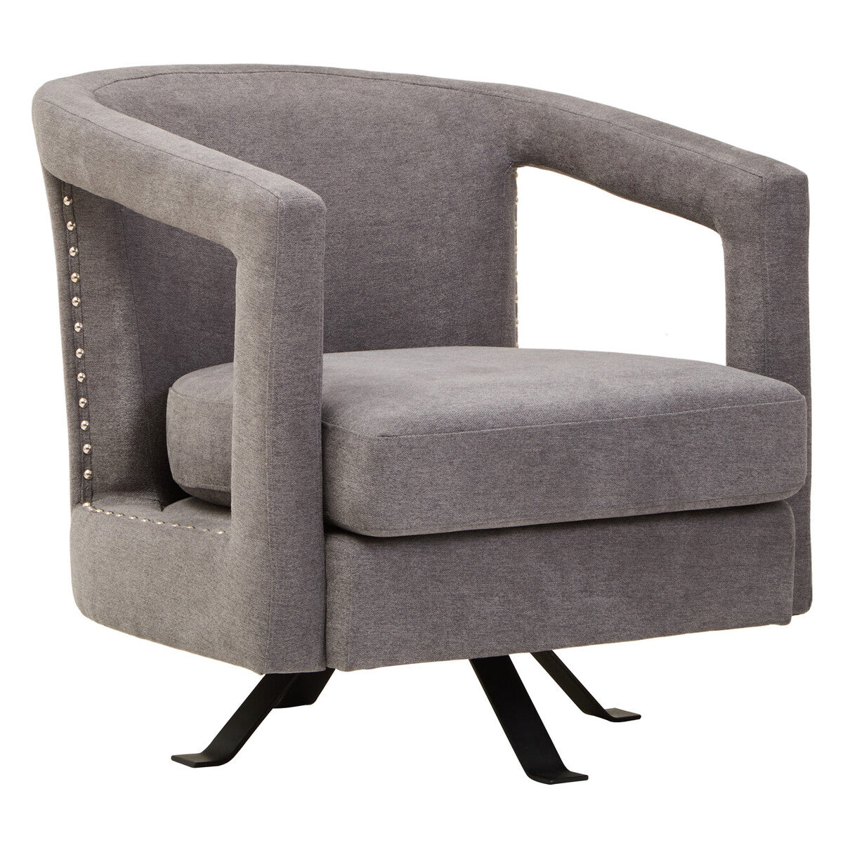 Hestia Ash Grey Velvet Swivel Chair| 360 Degree Swivel