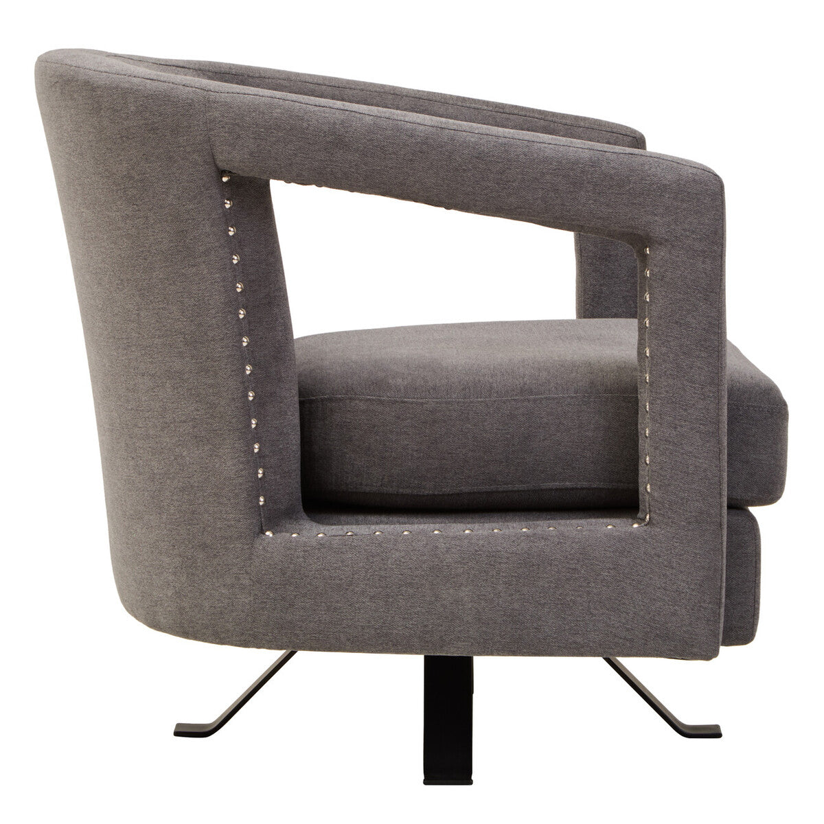 Hestia Ash Grey Velvet Swivel Chair| 360 Degree Swivel