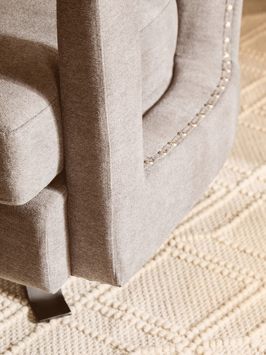 Hestia Ash Grey Velvet Swivel Chair| 360 Degree Swivel