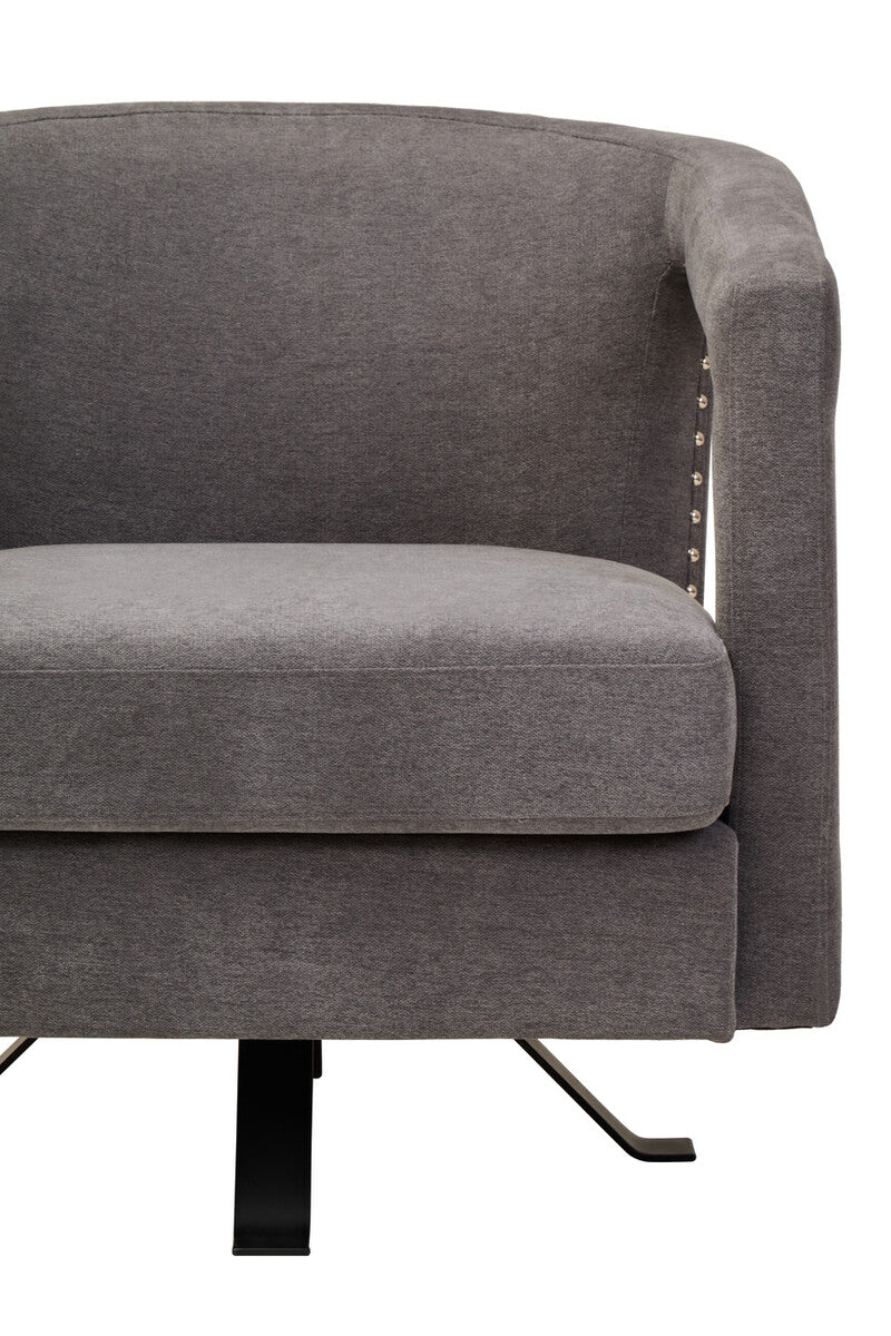 Hestia Ash Grey Velvet Swivel Chair| 360 Degree Swivel