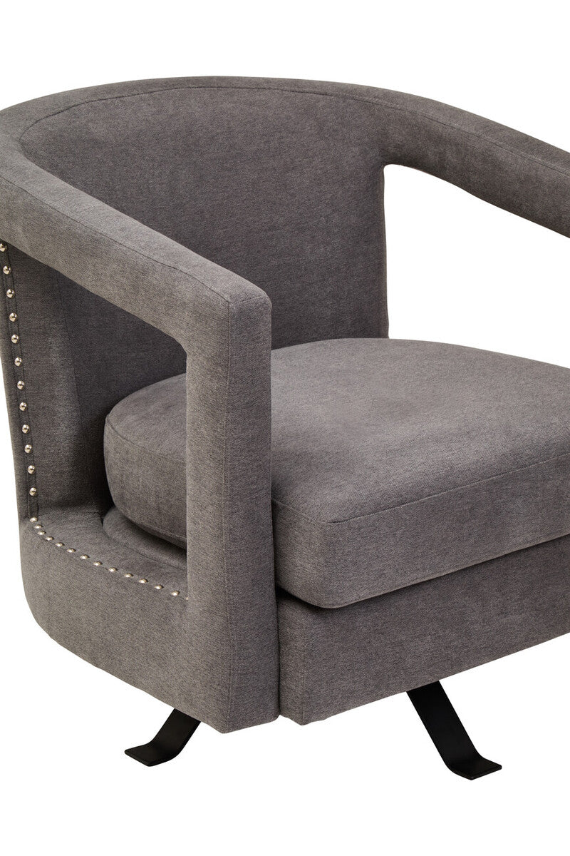 Hestia Ash Grey Velvet Swivel Chair| 360 Degree Swivel
