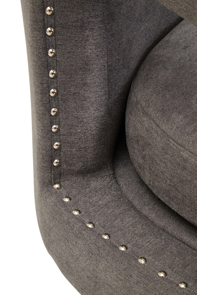 Hestia Ash Grey Velvet Swivel Chair| 360 Degree Swivel