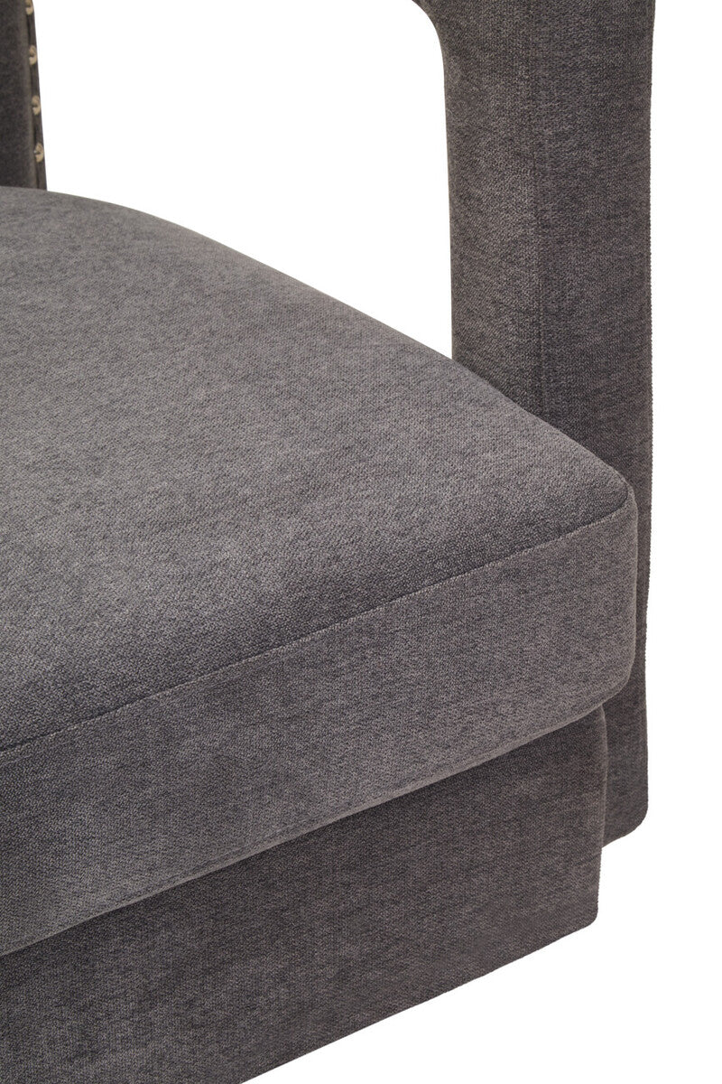 Hestia Ash Grey Velvet Swivel Chair| 360 Degree Swivel