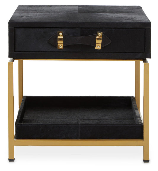 Bedside Table Kensington Townhouse Hair On Leather | Boutique